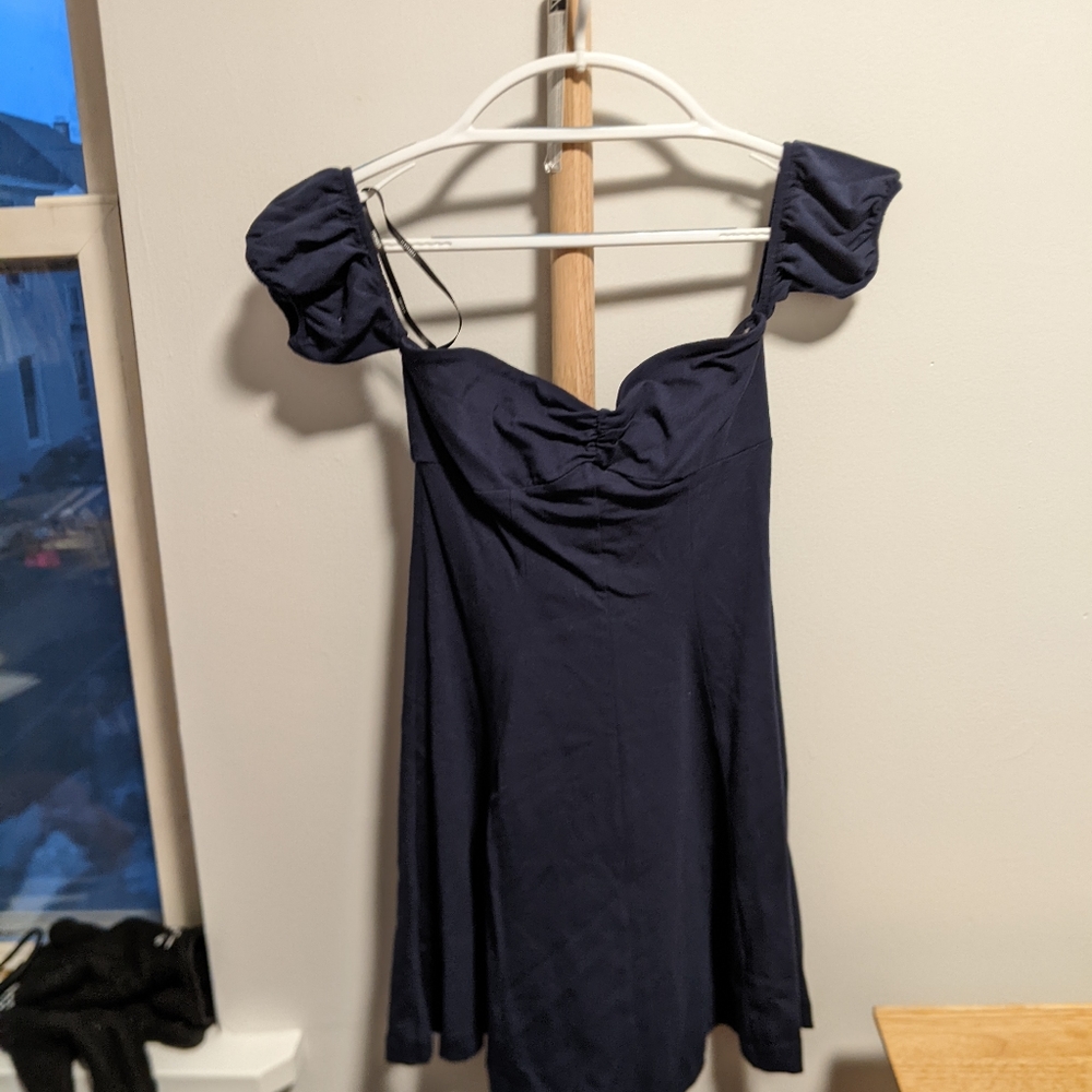 navy blue mini dress